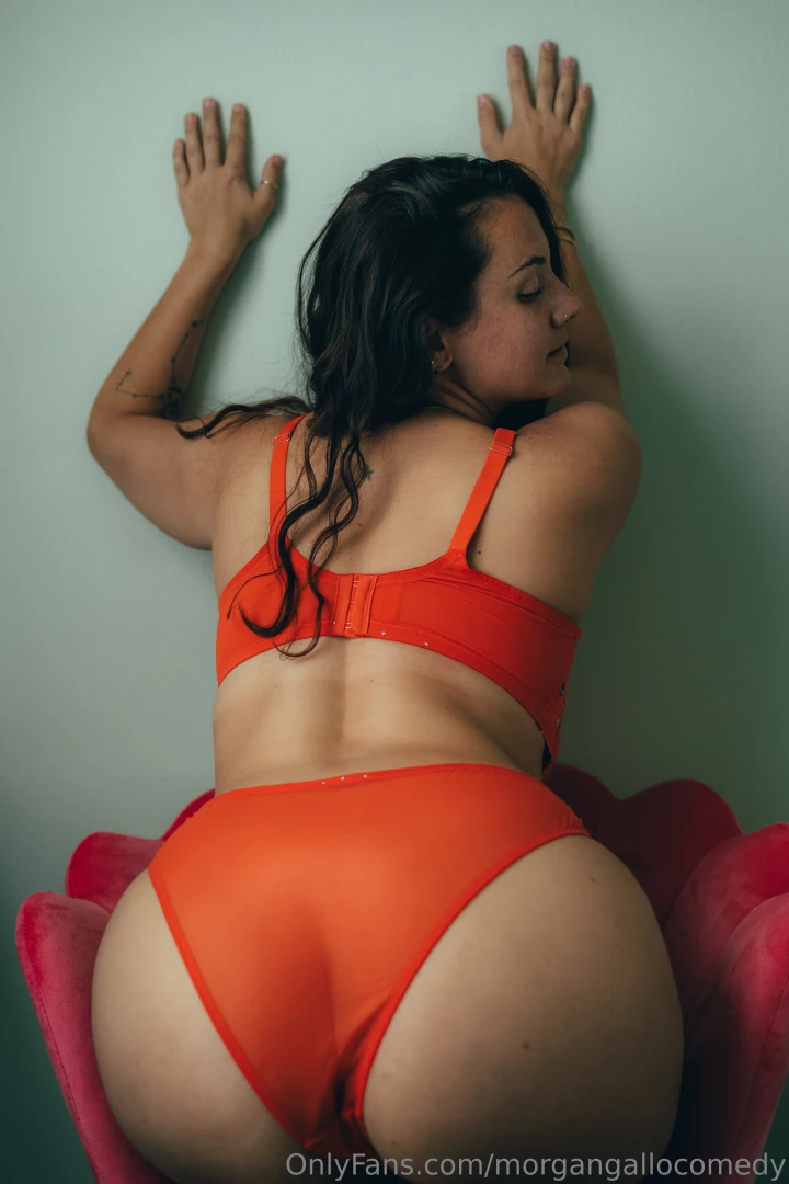 More in my orange lace in my vanity chair 