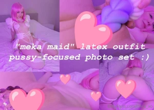 Tried something a little bit different adorable latex outfit amp pink