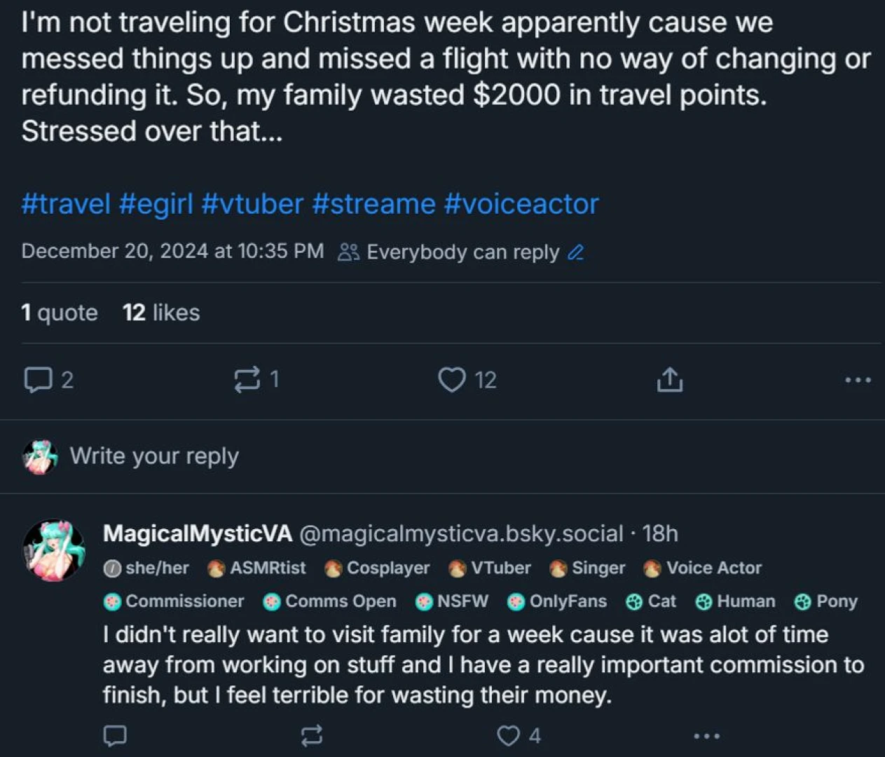 Hope your holiday is going better https bsky app profile 