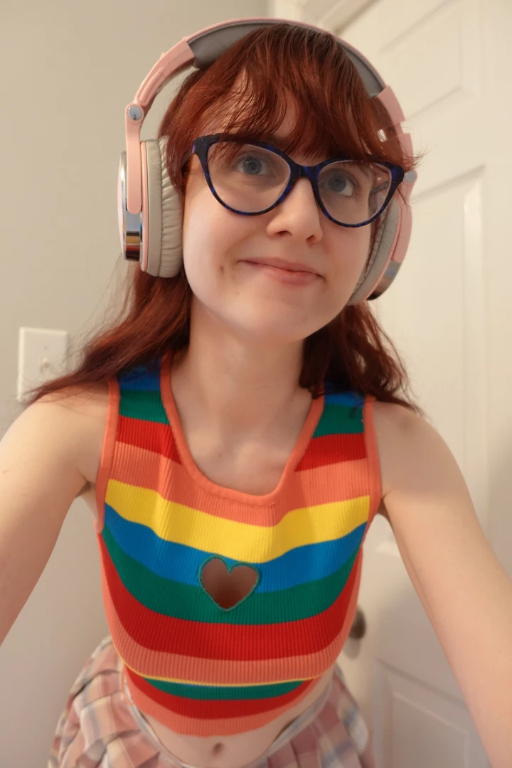 Just being cute fyp free egirl sfw bisexual pride rainbow redhead part 1 