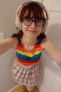 Just being cute fyp free egirl sfw bisexual pride rainbow redhead part 2