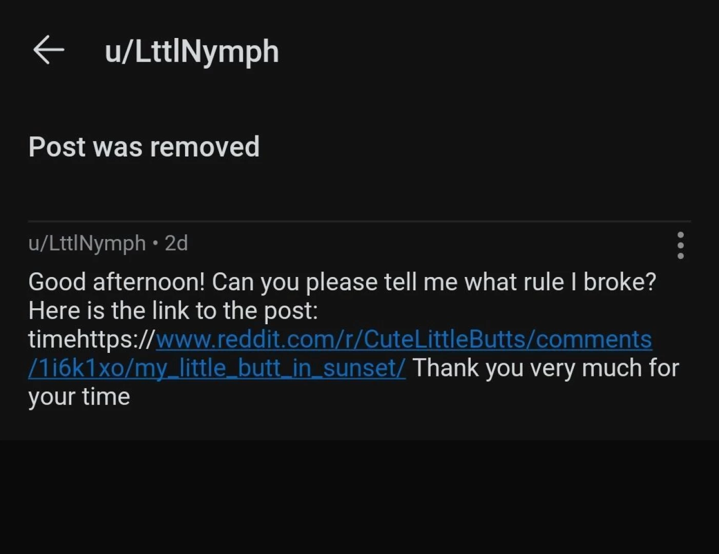 The result of the story about reddit the moderators did not answer me 