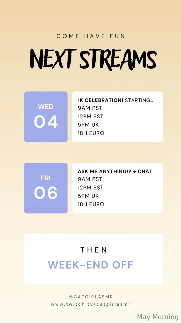 Join this weeks livestreams 