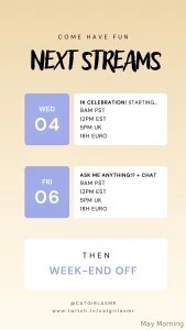 Join this weeks livestreams