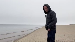 Whipping cock out at the beach