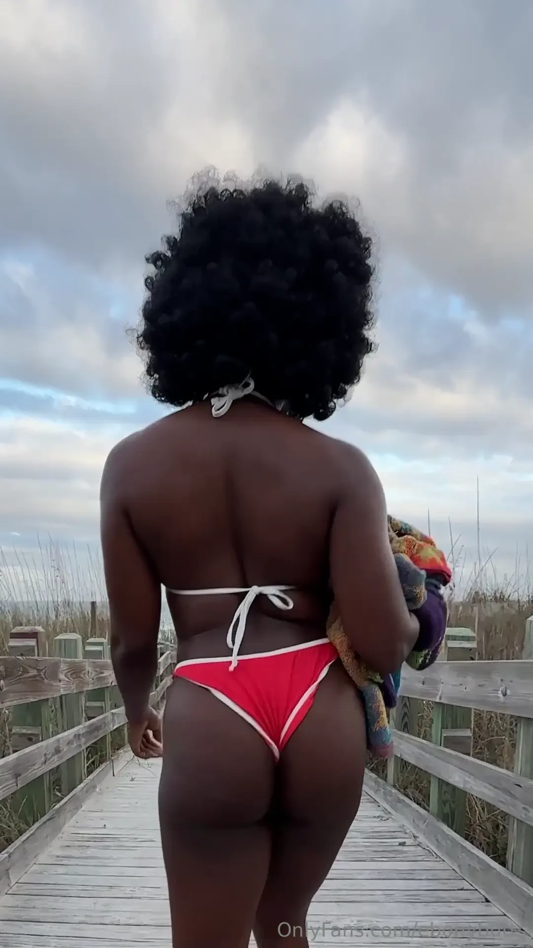 My chocolate ass out at the beach 