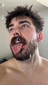 My face dripping with cum - swipe
