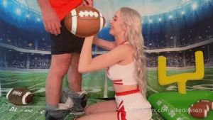 Horny babe dm me footballer for the full sextape we re about to go to