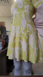 First sweater dress and sweater tights of the season in yellow and