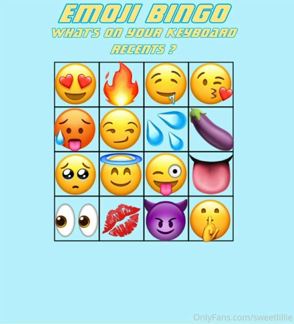 Emoji bingo what have you got in your keyboard recents babe tip 10 to 