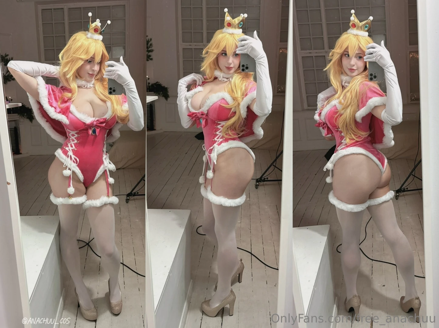 Front side or back princess peach from mario game x 