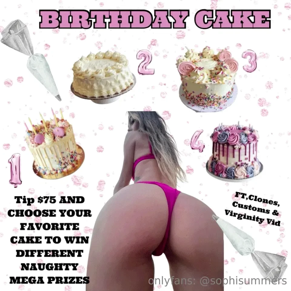Wanna eat my birthday cake each cake has a different mega prize inside 