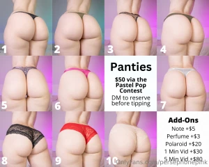 Panties are up only available via the mv pastel pop contest right now part 1