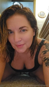 Fresh from the shower still slippery wet part 1