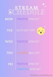 Here s my current stream schedule