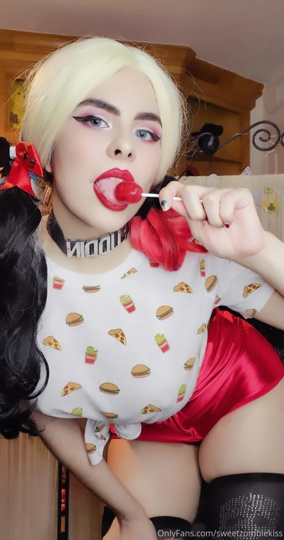 Casual harley quinn feels good to not wear a bra 