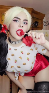 Casual harley quinn feels good to not wear a bra