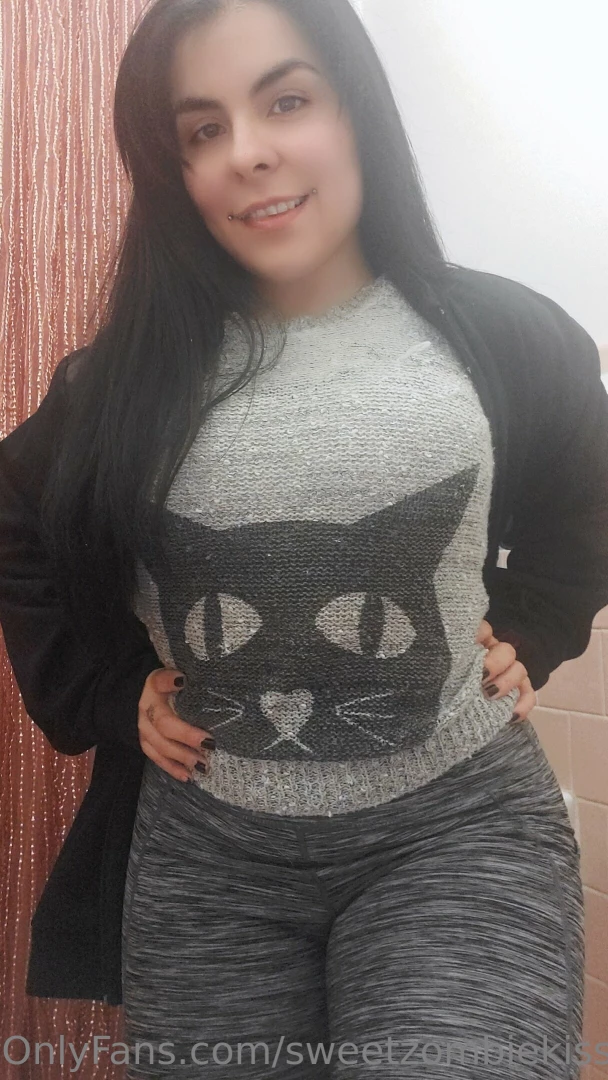 It s pretty cold but look at my cute cat sweater if you like to see 
