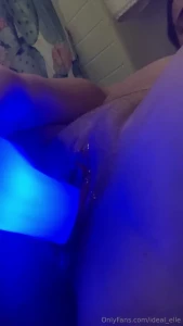 My first time playing with this light up dildo that was made for me it