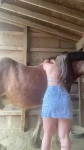 It s officially sundress season doing some barn chores and loving on part 4