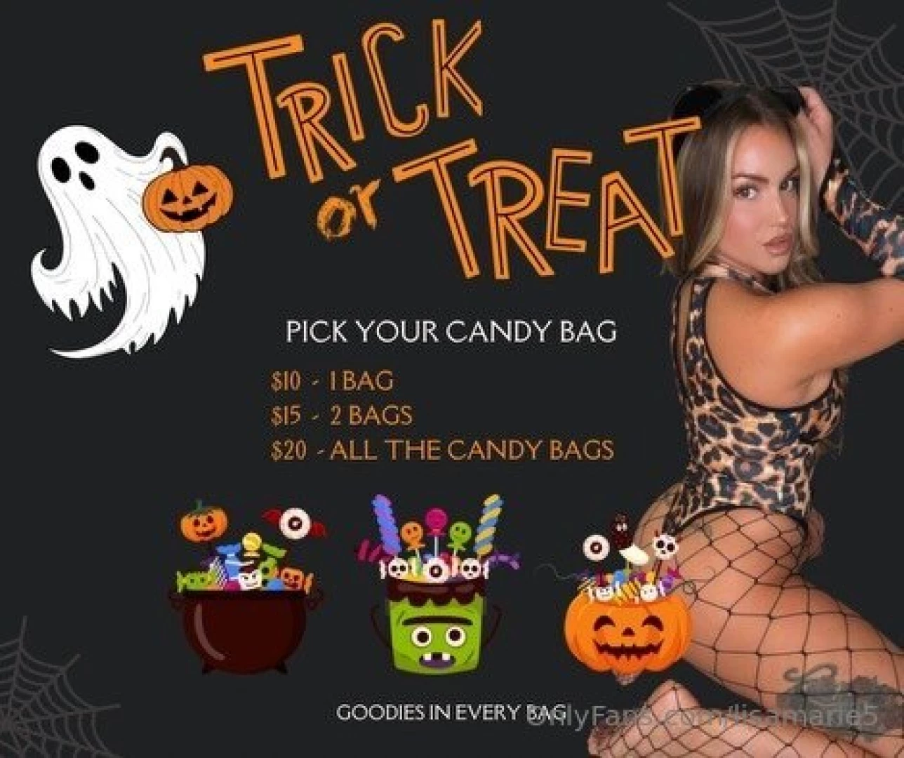 Trick or treat how much candy can you handle prizes in every bag 