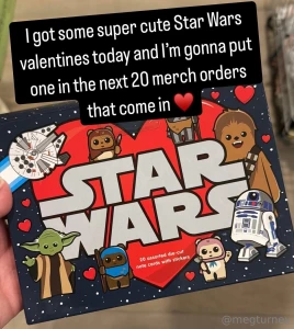 Putting some cute little personalized valentines in merch orders until