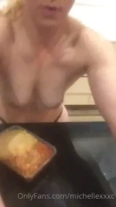 Topless cooking topless in a tiny gstring making my meal prep muscle