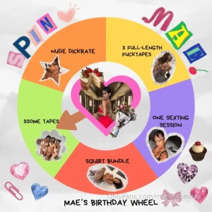 Celebrate my birthday with a spin 10 for one spin 15 for two spins 20