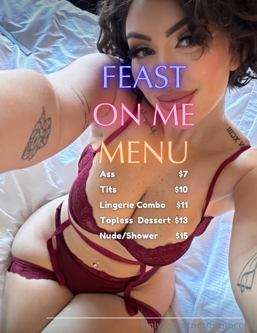 Special feast on me menu i promise i ll be the sweetest thing you 