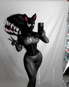 Symbiote squirrel girl unmasked practicing 3d modeling so i decided to part 1