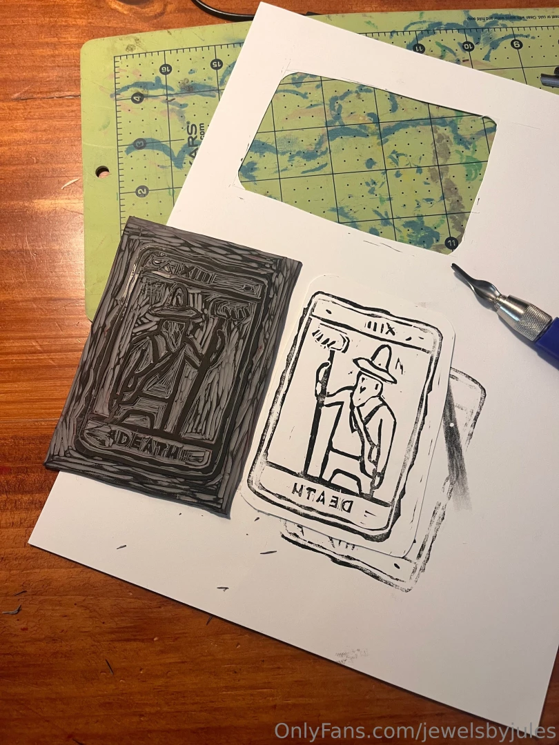 Trying my hand at block printing i made a mistake tho i didn t realise 