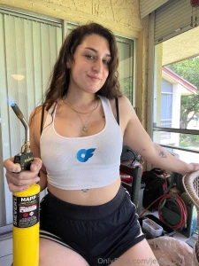 Staying cool in my merch on this hot day