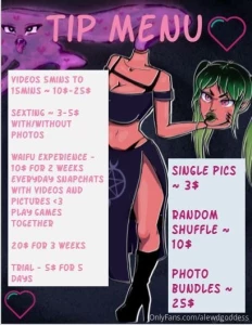 My tip menu till my new custom one is done i love love love this art