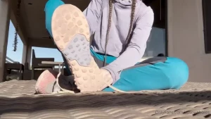 Another lucky footboy got a pair of my sweaty hiker nylons i wear