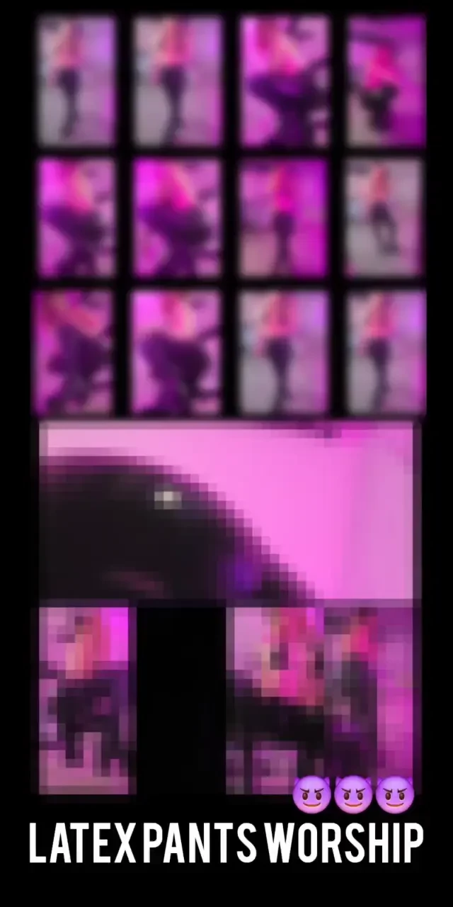 Latex worship set dancing posing and squatting over the camera in 