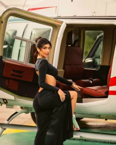 Feeling on top of the world after that helicopter ride the adrenaline