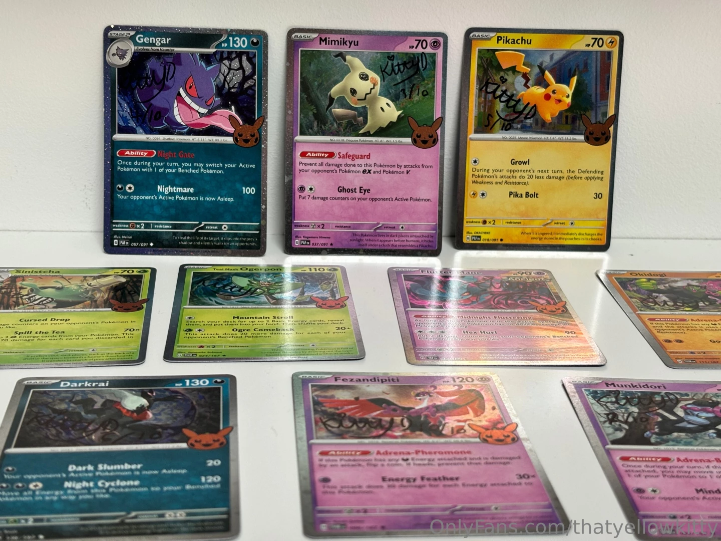 2024 pok mon trick or trade collection signed holo cards i have 10 