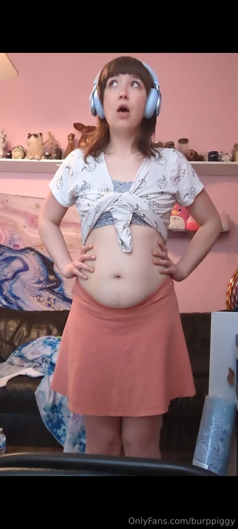 Burping for about 8 1 2 minutes wearing a cute milk patterned shirt 