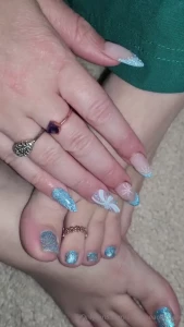 This icy blue needs to be warmed up with some nice warm lips