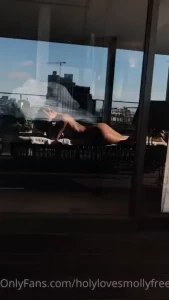 Oil up naked on my balcony