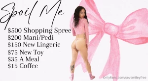 Spoil me amp get spoiled back shopping spree tip 500 get a custom 10