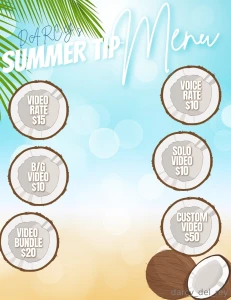 Summer content menu what are you treating yourself to 50 pussy play