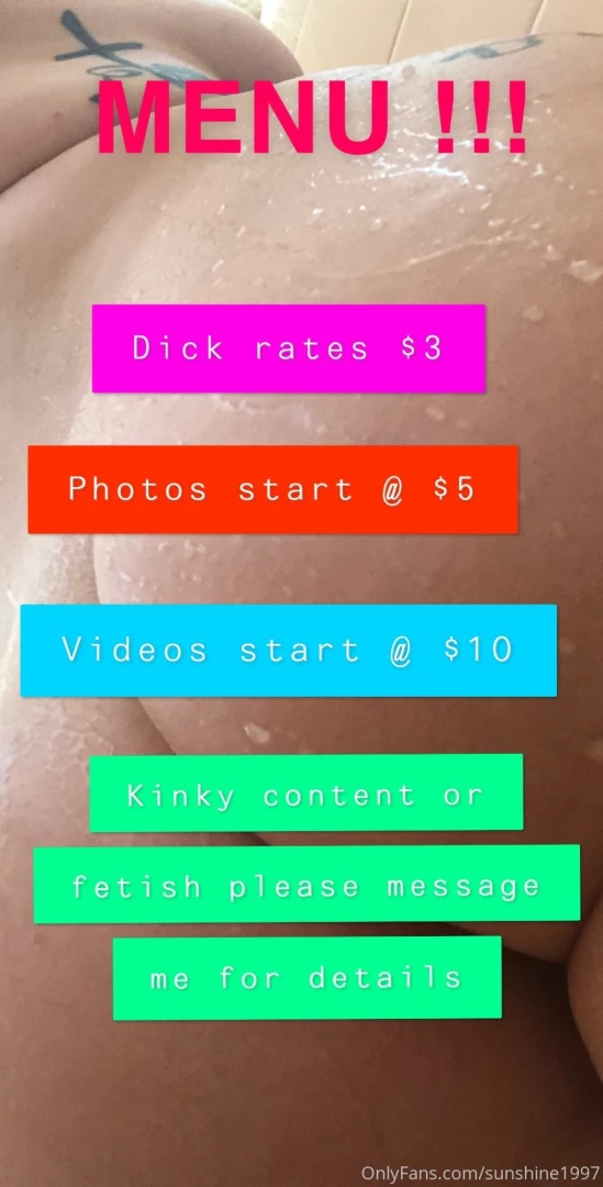 Here s the menu y all so don t be sacred to message me at all 