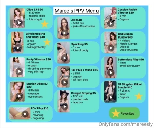 New ppv menu with updated prices please message me if you d like to