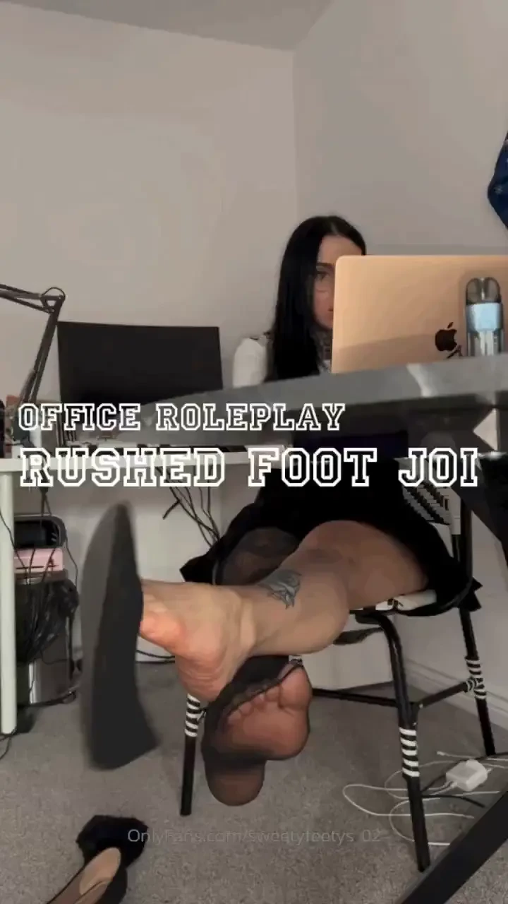Office roleplay shoeplay foot joi you and your coworker are the only 