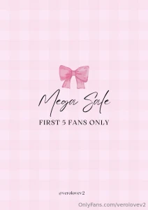 Mega sale only for the first 5 fans tip 10 for the following below 2