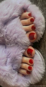 Really love this burgundy on my toes part 1