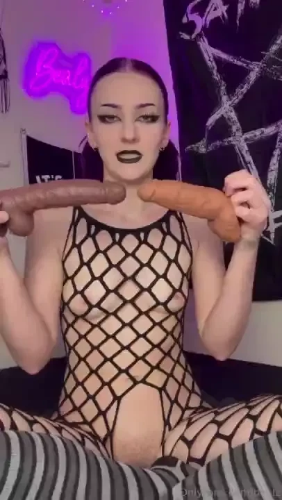 Having some fun double-teaming myself in the mouth and pussy at the 