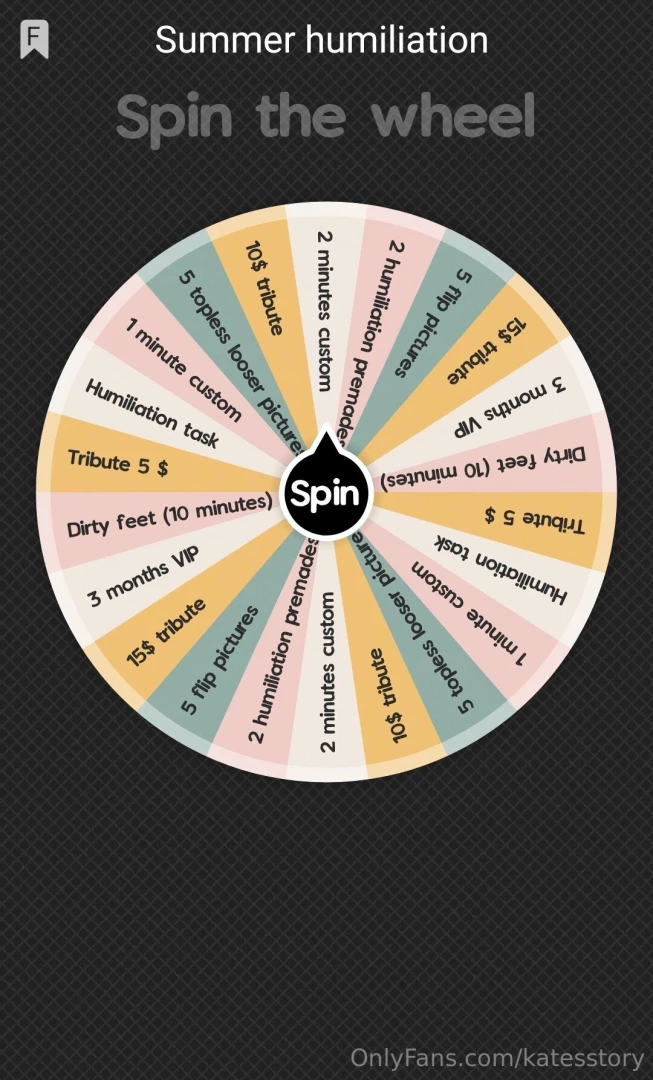 Spin the summer or humiliation wheel dare to play every spin is a win part 1 