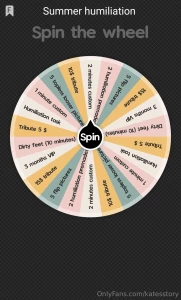 Spin the summer or humiliation wheel dare to play every spin is a win part 1